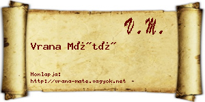 Vrana Máté névjegykártya