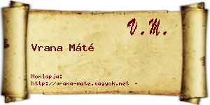 Vrana Máté névjegykártya
